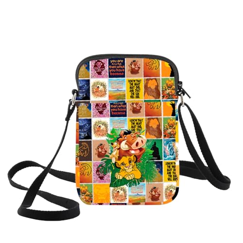 WZMPA Simba Crossbody Bag Timon‌＆Pumbaa Fans Gift Lion Movie Shoulder Bag Lion Merchandise