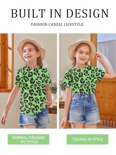 Image of Girls Short Sleeve T Shirts Kids Summer Tops Crewneck Tees 5-14 Years