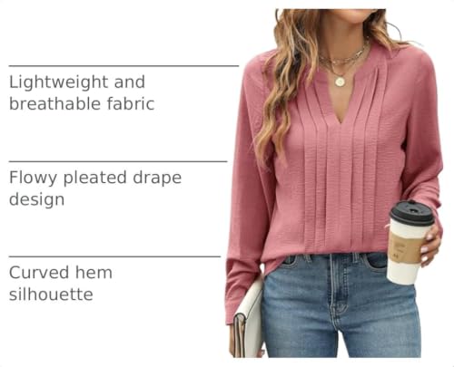 Image of Blooming Jelly Women's Long Sleeve Blouses Dressy Casual Business Work Tops