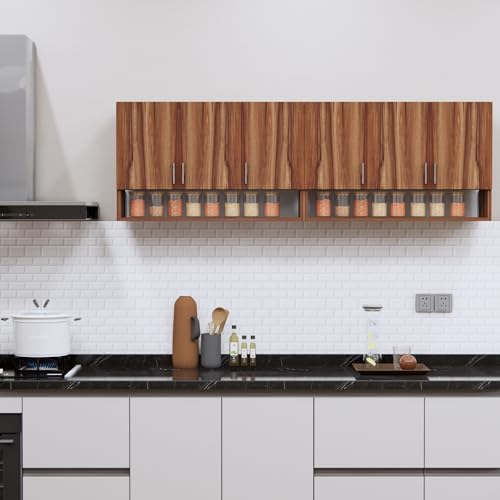 Image of SPECIALITY PANELS 6 Door Modular Wall Mounted Kitchen Cabinet with Organizer Shelf Space Saving Storage Unit Durable Engineered Wood Cupboard for Kitchen Living Room Utility Organizer Furniture