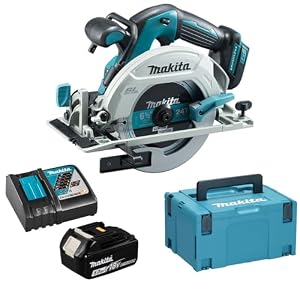 Makita DHS 680 RT1J Akku Handkreissäge 18 V 165 mm Brushless + 1x Akku 5, 0 Ah + Ladegerät + Makpac