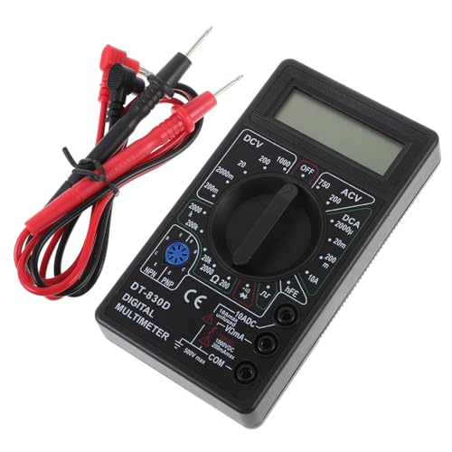 Vaguelly Multímetro Digital Con Buzzer Tester De Voltaje Amperios y Ohmios Pantalla LCD Protección Contra Sobrecarga Herramienta De Prueba Negro