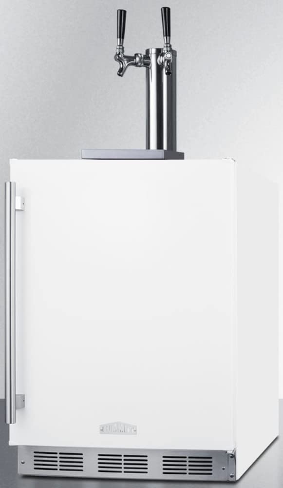 Summit Appliance Sbc58whbiadawkdtwin 24" Wide Built-In Undercounter ADA Height Commercially Listed Dual Tap Wine Dispenser In White With Stainless Steel Handle, Auto Defrost, Adjustable Thermostat on Fridge.com - View 2