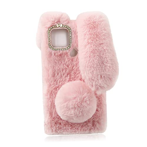 KOMBIUDA Funda para Teléfono Móvil Bonita Funda Protectora De Conejito Decorativa Esponjosa De Peluche Color Rosa