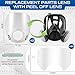 Tellegloww 2 Pcs Replacement Parts Lens Compatible with 6000 Series Full Face Respirator and 20 Pcs Peel off Lens Cover Compatible with 6000, 6700, 6800, 6900 Series Full Face Cover, Tool Parts
