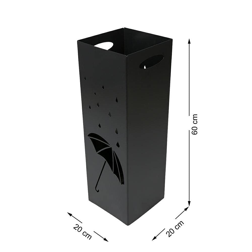 Schwarz Regenschirmständer 60x20x20 cm | Schirmständer Regenschirm für Zuhause, Büro und Garderoben | Loft Regenschirm Ständer | Stabiler Schirm Ständer