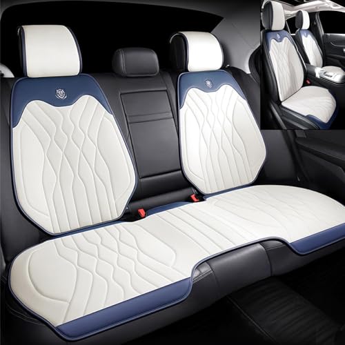 車 シートカバー Spacia スペーシア ギア MK53S型に適用 車 クッション 座布団 カーシートカバー 滑り止め 圧迫感軽減 全天候型 カー 前席 後席 取付簡単 通気性 丸洗い 5席フルセット ホワイト