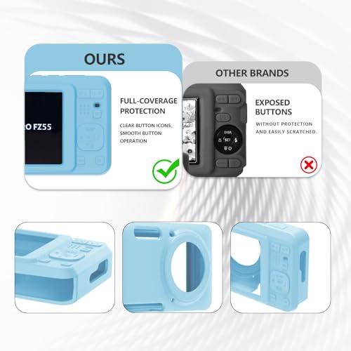 Image of Case for Kodak PIXPRO FZ55,FZ55 Accessories,Soft Silicone Protective Case,Comes with 2 Screen Protectors and 1 Wrist Strap - Light Blue