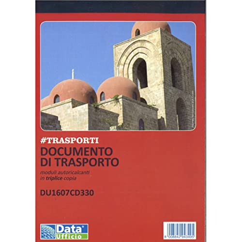  Data ufficio Blocco Documenti di trasporto Triplice copia 215X148mm DU1607CD330 5 Pezzi