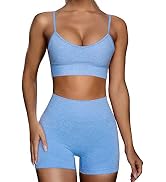 HANERDUN 2 Piece Workout Set for Women Outfit Gym High Waist Leggings with Sport Bra
