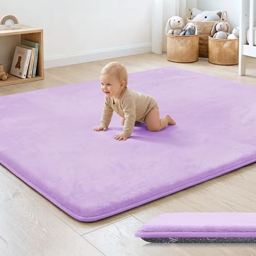 Image of 1.3 inch Thick Baby Floor Play Mat 50x50 Padded Playpen Mat, Violet