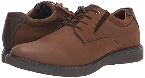 Image of Nunn Bush Men's Bayridge Plain Toe Lightweight Leather Lace Up Oxford, Tan, 9 Wide