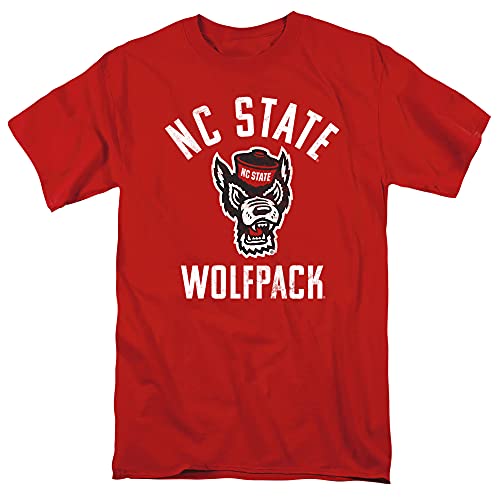 NC State Wolfpack Official NCSU Wolfpack Logo Unisex Adult T-Shirt, Red, Medium