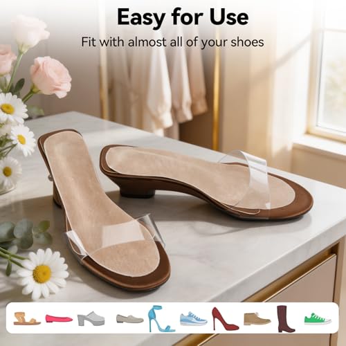 Plantillas para mujer en piel de cerdo, adhesivas para tacones altos miniatura 4
