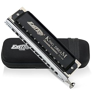 East top Harmonica chromatique professionnel 12 trous 48 tons en Do, harmonica chromatique 12 trous avec étui noir Top… - Les Beatles, Paul McCartney, John Lennon, RIngo Starr, George Harrison