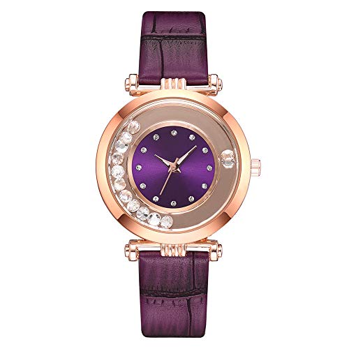 Luxury Temperament Lady Leather Belt Diamond Watch Waterproof Analog Geneva Quartz Watch,Homstar High-End Business Simple Sports Watch Round Dial Case Shiny Ladies Watches Sale Clearance