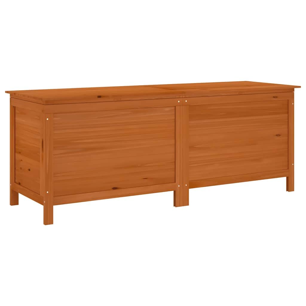 Jardinera marrón, 150 x 50 x 56,5 cm, madera maciza de pino con tapa, caja de almacenamiento, caja de jardín para terraza, balcón