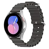 FTRONGRT 20mm Uhrenarmband Kompatibel mit Samsung Gear S2 Classic, Weiches Silikonarmband, Ersatzarmband für Samsung Gear S2 Classic--Weltraumgrau