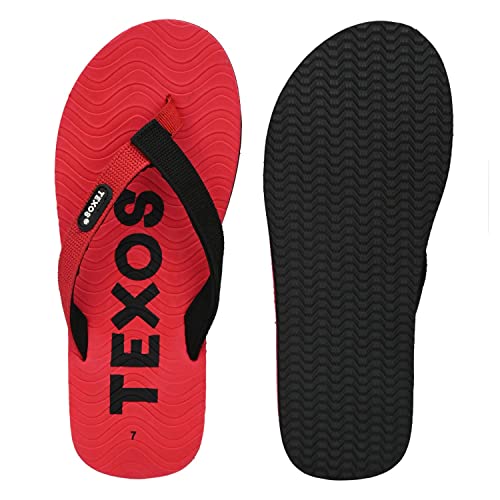 Image of Birde Texos Premium Range of Slippers and Flip Flops for Men - (Navy & Red UK6)