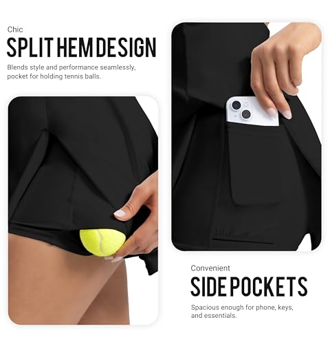 Image of MIRITY Womens Activewear Tennis Dress - Built in Shorts with Pockets and Bra Golf Athletic Workout Dresses