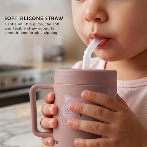 Image of BAYBEE Leak-Proof Sipper Bottle for Toddlers | BPA-Free Tritan Sipper Bottle with Straw for Babies with Double-Wall Insulation | Training Cup for Baby with Easy Clean & Easy-Grip for Kids (Brown)
