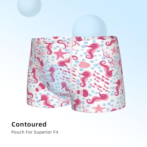 Boys' Cotton Boxer Brief Soft Underwear-Seahorse And Starfish4