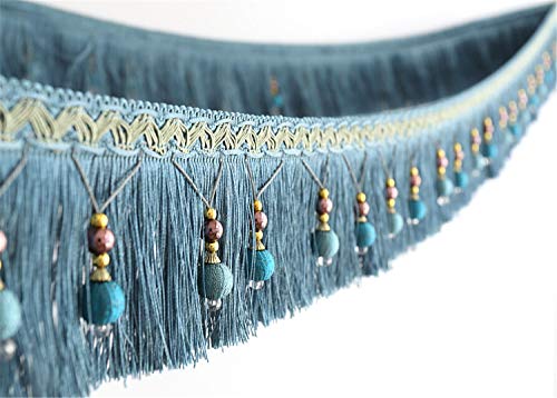 Zeagro Cuentas trenzadas para colgar con borla y flecos, cinta de tela, para decoración de boda, 2 yardas Cover