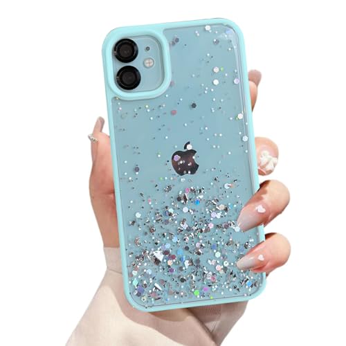 Image of VONZEE Case Compatible with iPhone 11 (6.1 inch), Non Moving Glitter Cover for Girls & Women Soft TPU Shockproof Anti Scratch Drop Protection Cover (Mint Green)