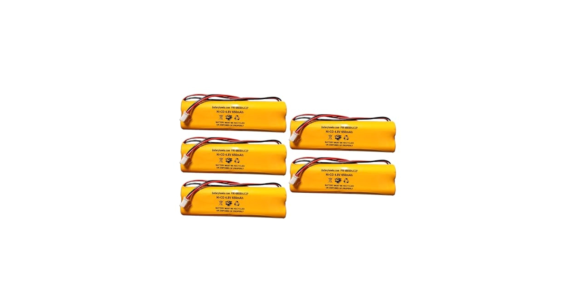 Amazon.com: (5 Pack) 0120859 Ni-CD AA 650mAh All Fit E1021R