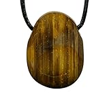 Größe: ca. 30x20x5 mm gebohrter Trommelstein versteinertes Holz, Lochstein Tropfen Anhänger