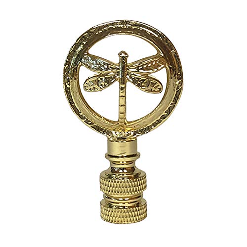 Image of Royal Designs, Inc. Decorative Dragonfly Lamp Finial, F-5093-PB-1, Polished Brass