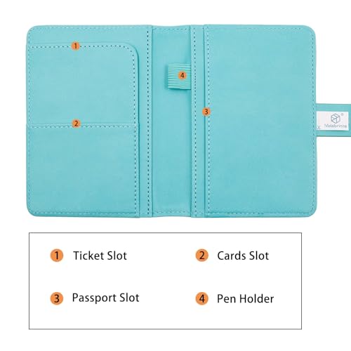 Image of Melsbrinna Premium Leather Passport Holder Covers Case, Waterproof Rfid Blocking Travel Wallet Passport Holder with Pen Holder, Cute Passport Book for Women /Men
