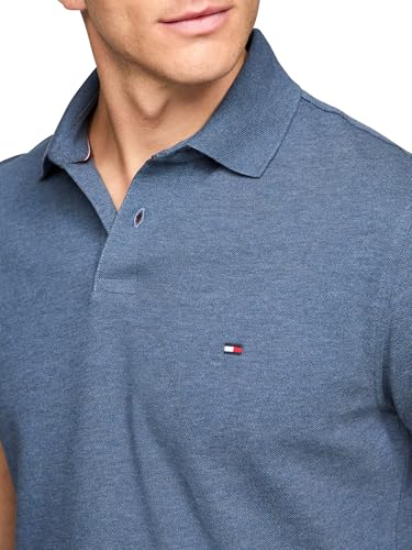 Image of Tommy Hilfiger Men's Short Sleeve Polo Shirts in Classic Fit with Stretch and Organic Pique Cotton