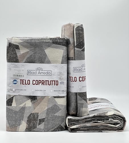 Riad Telo Arredo Cotone 250x280 cm Picasso Grigio