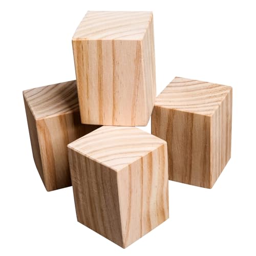 VGGBNG Wooden Furniture risers, 4 Pcs Square Furniture Risers Solid Wood Furniture Raisers Heavy Duty Bed Risers Sofa Risers Lifts Height 3-20cm(7 x 7 x 3cm)