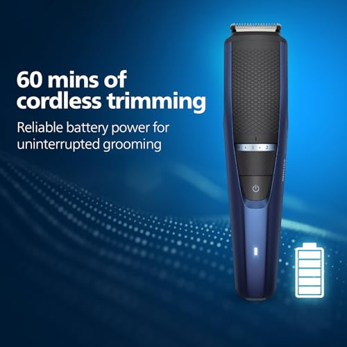 Image of Philips India's No.1 Men's Trimmer* | Lift & Trim Technology | Skin Friendly Beard Trimmer for Men | Effortless Styling | Self-Sharpening Blades | 60 mins runtime | 3 yrs warranty* | BT3325