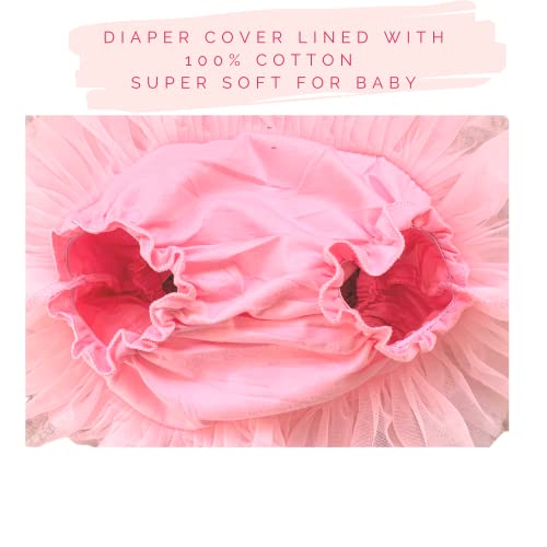Baby Girl Pink Tutu Soft and Fluffy - Baby Girl Tutu Skirt with Diaper Cover - Infant Tutu with 2 Headbands - Tutus for Girls4