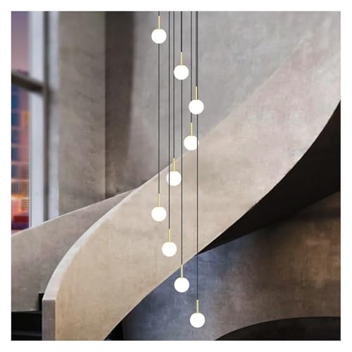 Modern Simple Light Luxury Multi Head Glass Ball Long Chandelier