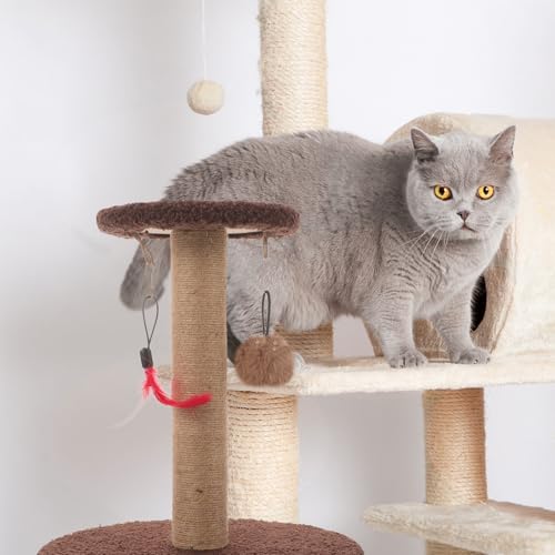 Rascador vertical para gatos VOSAREA con poste resistente miniatura 7