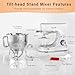 Stand Mixer, Zuccie 4.8QT Kitchen Electric Stand Mixer, 380W Motor Power Food Mixer, 8+P-Speed Dough Mixer with Dough Hook, Wire Whip & Beater, White