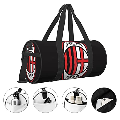 A.C. Milan Foldable Travel Duffel Bag, Waterproof Carry On Luggage Bag, Lightweight Travel Luggage Bag For Sports, Gym, Vacation