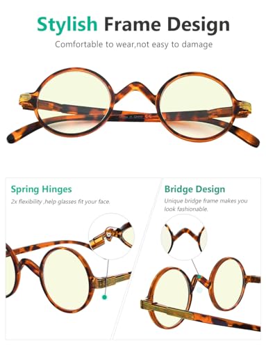 Image of Eyekepper Reading Glasses for Women Men, Blue Light Readers Round | Womens Circle Computer Cheaters, Mens Ladies UV /Bluelight Blocking Reader Eyeglasses,All-Day Comfort Spring Hinges for Screen