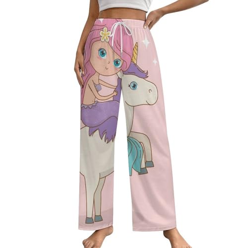 Pantalon de pyjama femme sirène licorne bas de nuit confortable taille S