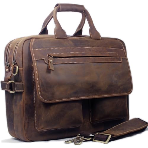 Vintage Men Leather Briefcase Tote Business Bag Genuine Leather Portfolio Men Briefcase Male