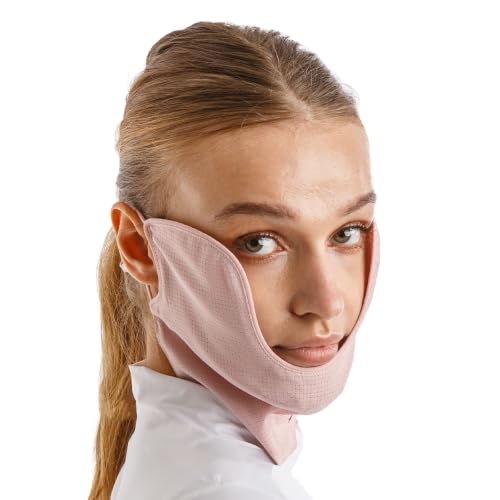 SUIGOLF Korea Womens UV Sun Protection Half Face Mask Type U for Golf Walking & Outdoor Activities (Blush Pink)
