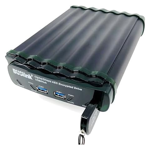 BUSlink CSE-24THS 24TB HDD 2-Port HUB USB 3.2 Gen 1 (3.0)/eSATA CipherShield FIPS 140-2 256-bit AES HIPAA Hardware Encrypted External Desktop Drive Cover