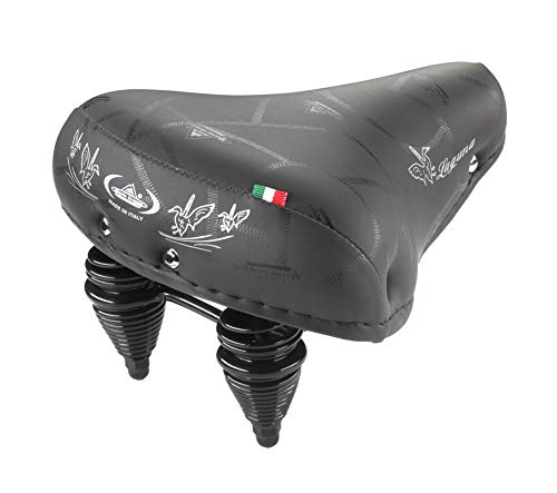 Selle de vélo vintage Montegrappa noire pour soulager le dos sur votre vélo de ville