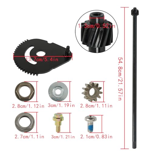 TINVHY Substituição do eixo de direção do cortador e engrenagem do setor para 738-0919B 617-04094