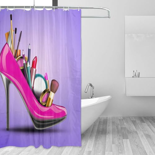 Rideau de douche anti-moisissure polyester imprimé à œillets solides