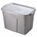 Rubbermaid FG2215CPSTEEL Roughneck Storage Tote Box, 18-Gallon, Steel, 12 Pack